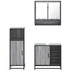 vidaXL Bathroom Furniture Set Grey Sonoma Engineered wood, metal, glass