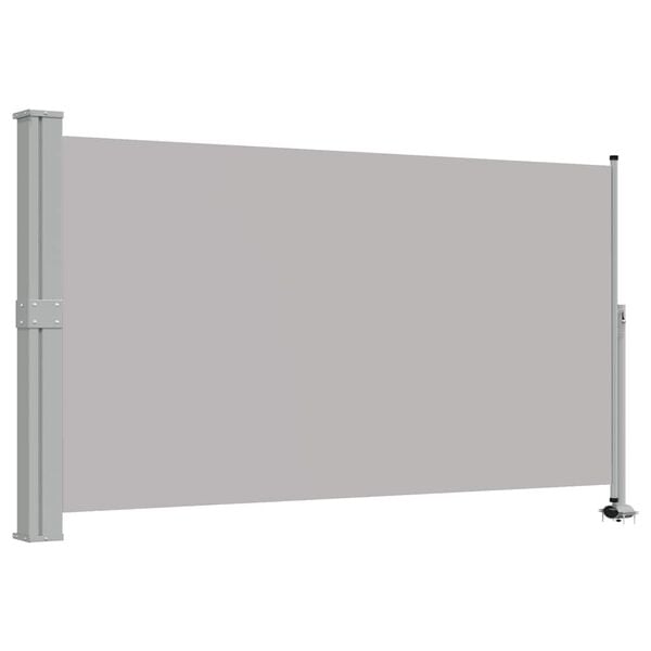vidaXL Side Awning Gray Polyester 55.1 x 118.1 in Retractable