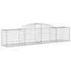 vidaXL Gabion Basket Set of 12 Silver Galvanized Iron Large Durable