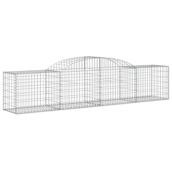 vidaXL Gabion Basket Set of 12 Silver Galvanized Iron Large Durable