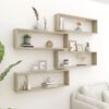 vidaXL Wall Shelf Set of 4 Sonoma oak Engineered wood