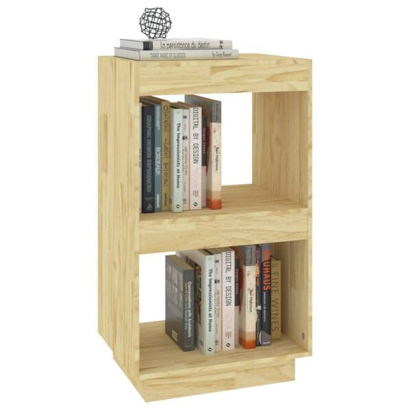 vidaXL Book Cabinet Natural Solid Pinewood 15.7x13.8x28.0 in