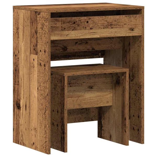 vidaXL Dressing Table Old Wood 23.6" x 15.7" x 29.5" Engineered wood