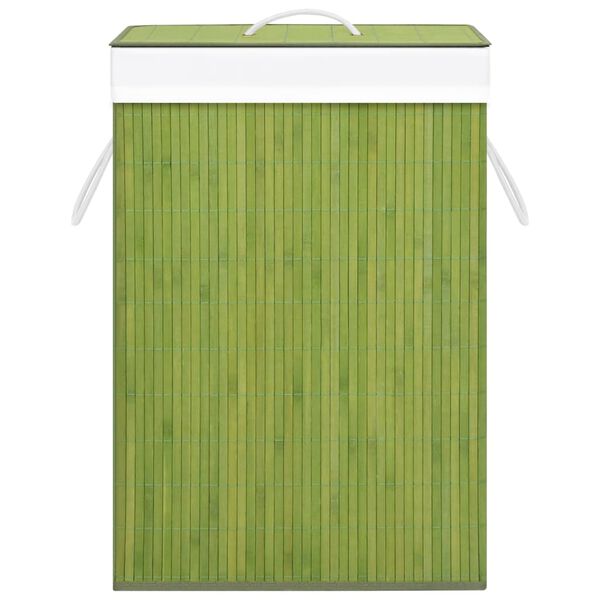 vidaXL Bamboo Laundry Basket with Single Section Green