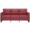 vidaXL 3-seater Sofa Wine Red Faux leather, metal, textilene, foam