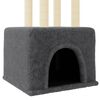 vidaXL Cat Tree Dark grey Engineered wood, Plush, Sisal Large Modern