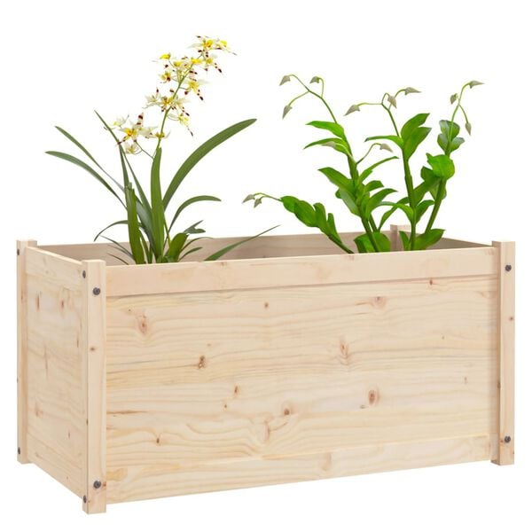 vidaXL Garden Planter Natural Pine Solid Pinewood Medium Durable