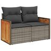 vidaXL Garden Sofa Set Grey PE rattan Large UV-resistant materials