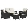 vidaXL Garden Sofa Set Black PE rattan Large UV-resistant materials