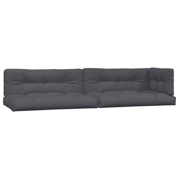 vidaXL Pallet Sofa Set Anthracite Solid Acacia Wood, Polyester Large