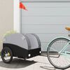 vidaXL Bike Trailer Black and Gray 99.2 lb Iron