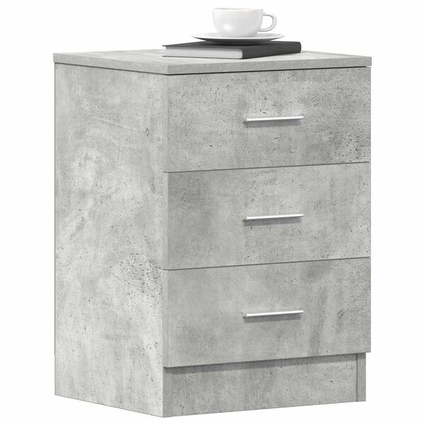 vidaXL Bedside Cabinet Concrete grey Engineered wood Small