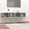 vidaXL TV Cabinet Set of 2 Grey Sonoma Engineered wood Drop-Down
