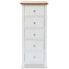 vidaXL Tall Chest of Drawers 17.7"x12.6"x45.3" Solid Oak Wood