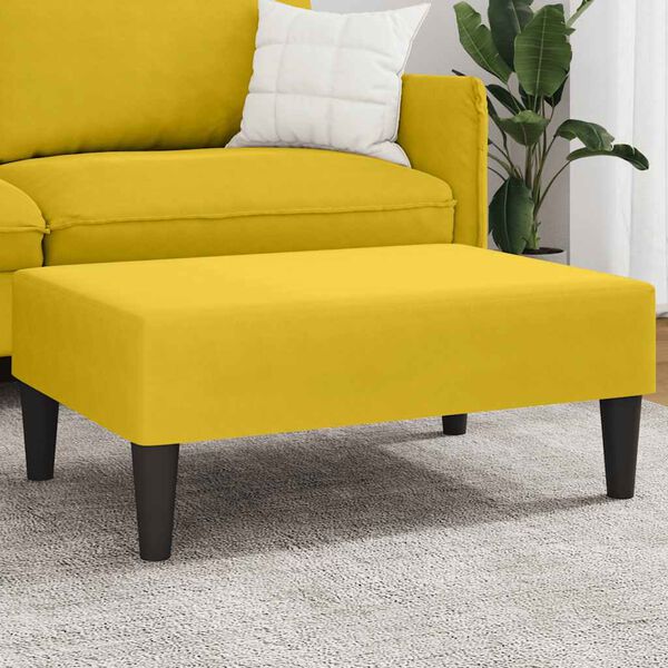vidaXL Footstool Yellow Velvet (100% polyester), plywood, foam