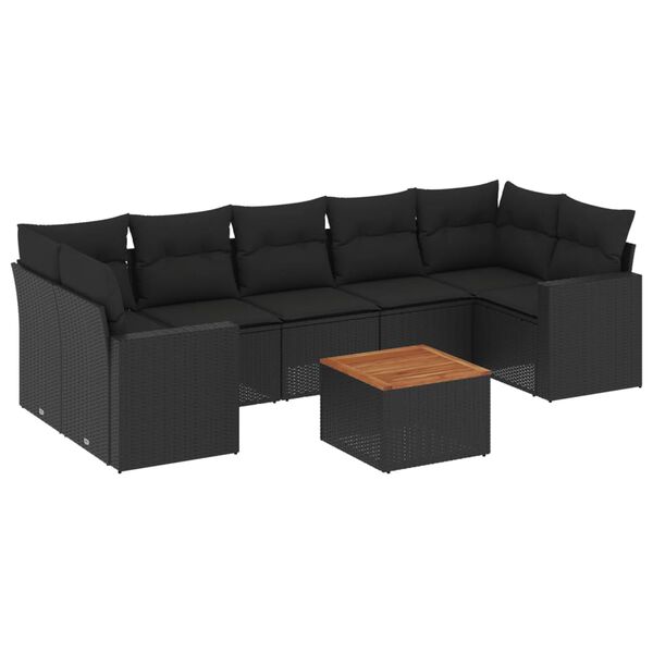 vidaXL Garden Sofa Set Black and brown