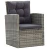 vidaXL Dining Set Grey PE rattan Large Removable Covers