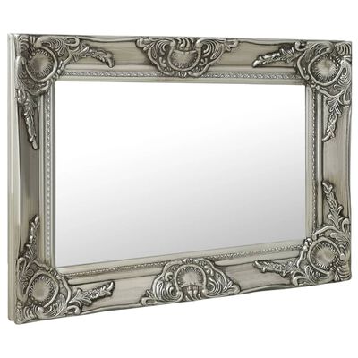 vidaXL Wall Mirror Baroque Style 23.6"x15.7" Silver