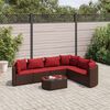 vidaXL Patio Sofa Set Set of 6 Brown