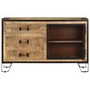 vidaXL Sideboard Brown and black Solid rough mango wood, steel Medium