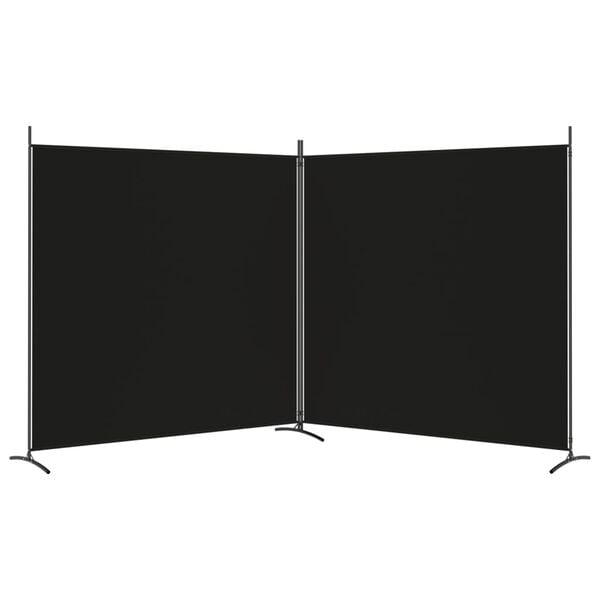 vidaXL 2-Panel Room Divider Black 137"x70.9" Fabric