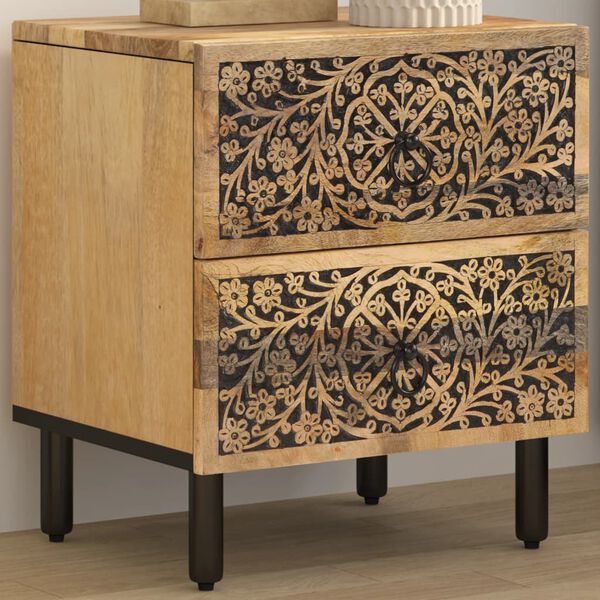 vidaXL Bedside Cabinet 15.7"x13"x18.1" Solid Wood Mango