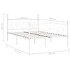 vidaXL Bed Frame White Metal, Plywood Full Durable Bed Frame