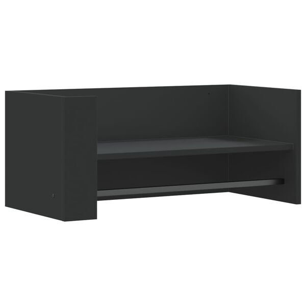 vidaXL Wall Shelf Black Engineered wood Medium Wall Shelf Rectangular