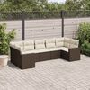 vidaXL Garden Sofa Set Brown PE Rattan Large Adjustable Feet