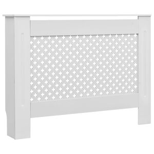 vidaXL Radiator Cover White 44.1"x7.5"x32.1" MDF