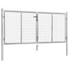 vidaXL Garden Gate Galvanised Steel 118.1x39.4" Silver