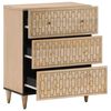 vidaXL Side Cabinet Bleach Natural Solid Mango Wood, Engineered Wood