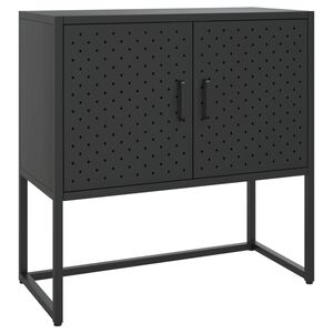 vidaXL Sideboard Black Steel Medium Levelers Modern Sideboard