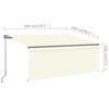 vidaXL Manual Retractable Awning with Blind 9.8'x8.2' Cream