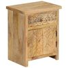 vidaXL Bedside Table Natural Wood Solid Mango Wood, Engineered Wood