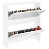 vidaXL Shoe Cabinet 2-Layer Mirror White 24.8x6.7x26.4"