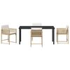 vidaXL Garden Dining Set 5 pcs Beige Poly Rattan