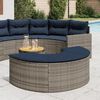 vidaXL Patio Footstool Gray Poly Rattan Medium Removable Covers