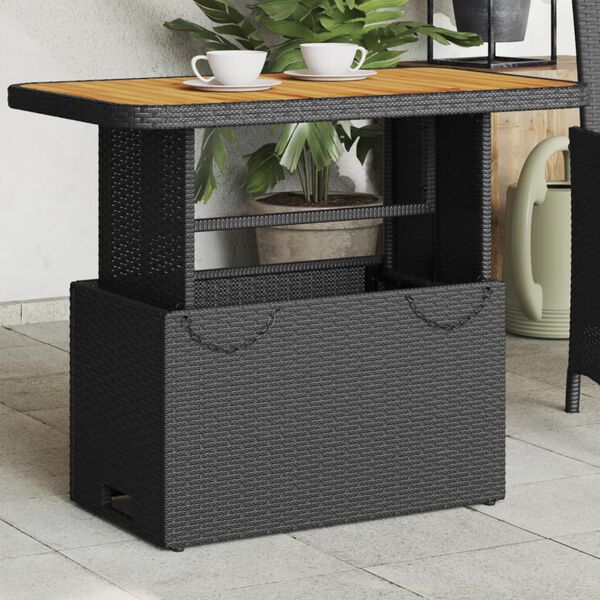 vidaXL Garden Table Black and Brown