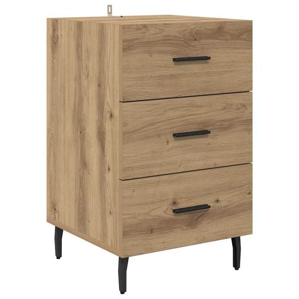 vidaXL Bedside Cabinet Artisan Oak 15.75 x 15.75 x 25.98 in