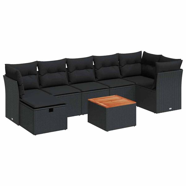 vidaXL Garden Sofa Set Black