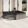 vidaXL Garden Sofa Set Grey PE rattan, powder-coated steel, tempered glass