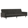 vidaXL Sofa Bed Dark grey Velvet (100% polyester), wood, plastic 2-seater