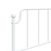 vidaXL Bed Frame White Powder-Coated Steel Twin Bed Frame Rectangular