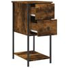vidaXL Bedside Cabinet Smoked Oak Engineered wood, iron Compact