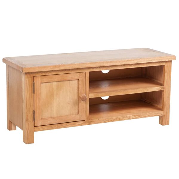 vidaXL TV Stand Brown Solid oak, MDF veneer, plywood Medium TV Stand