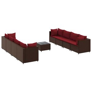 vidaXL Patio Lounge Set Set of 8 Brown, Cinnamon Red