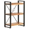 vidaXL Bookcase Natural Wood Solid Acacia Wood, Powder-Coated Steel Medium