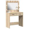 vidaXL Dressing Table Sonoma oak 78.5 x 41 x 135 cm Engineered wood