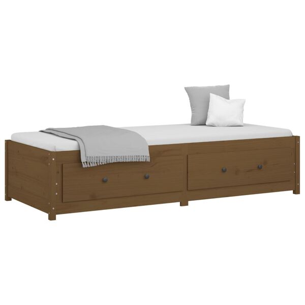 vidaXL Day Bed Honey brown Solid Pine Wood, Plywood 31.5 x 78.7 in
